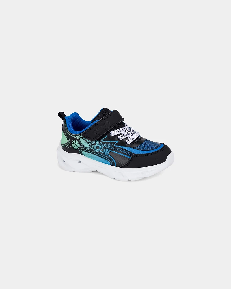 Toddler Boy Athletic Light-up Shoe - Black Ombre