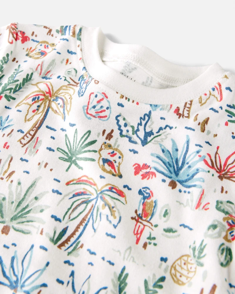 Toddler Organic Cotton Pyjamas Tropical Print