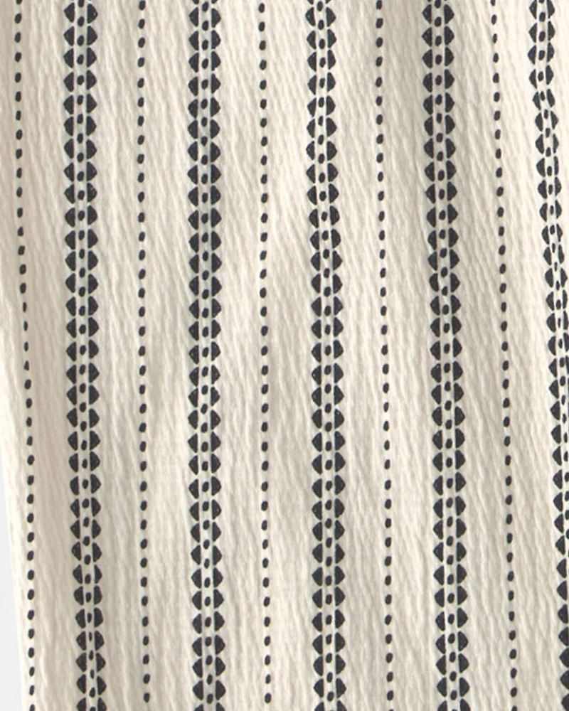 Girls Striped Pants - Ivory