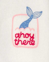 Baby Girl Mermaid French Terry Pullover Sweatshirt - Ivory