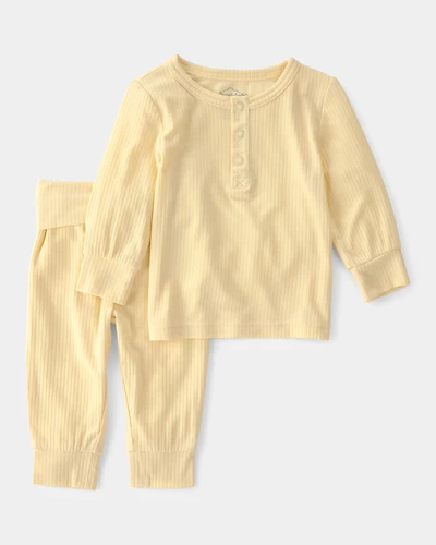 Baby 2-Piece Long-Sleeve Top & Pant Set - Yellow