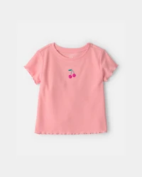Toddler Girl Fruit Short-Sleeve Loose Fit 2-Piece pyjama Set - Pink