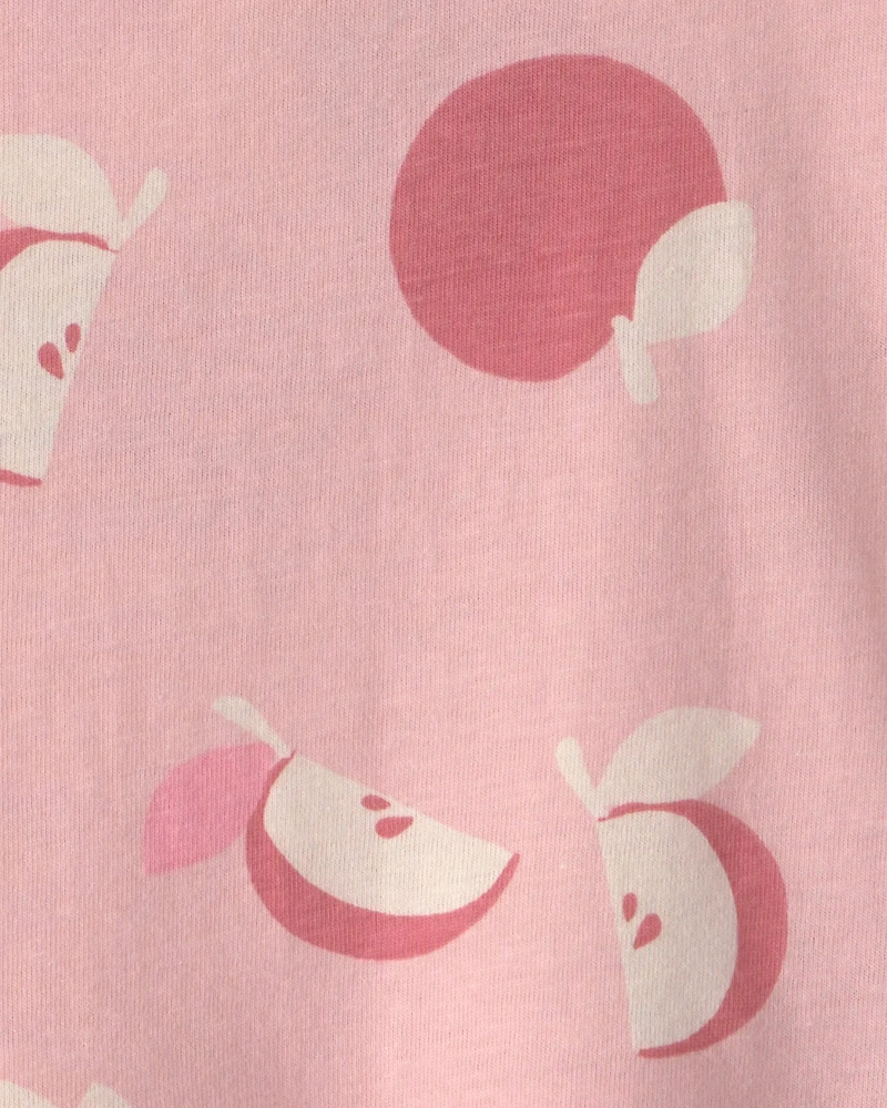 Baby Girl Apple Long Sleeve Top - Pink