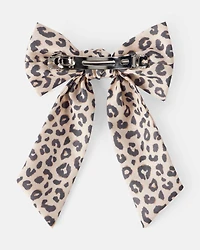 Girls Leopard Print Bow Hair Clip