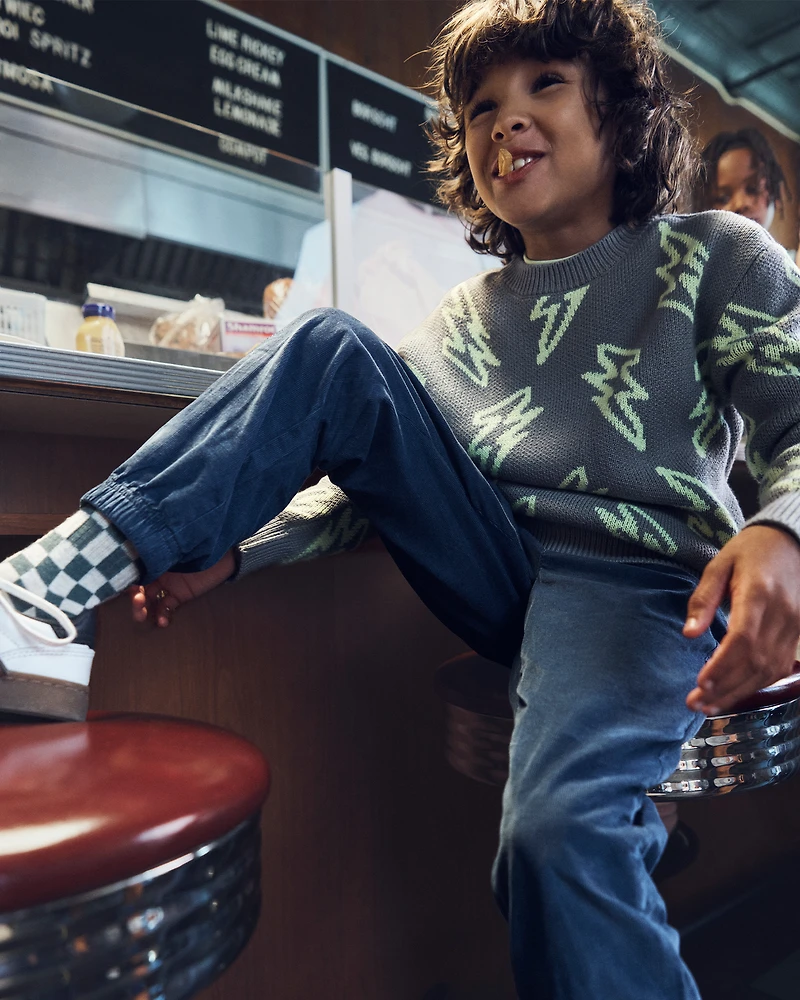 Boys Corduroy Joggers- Turquoise