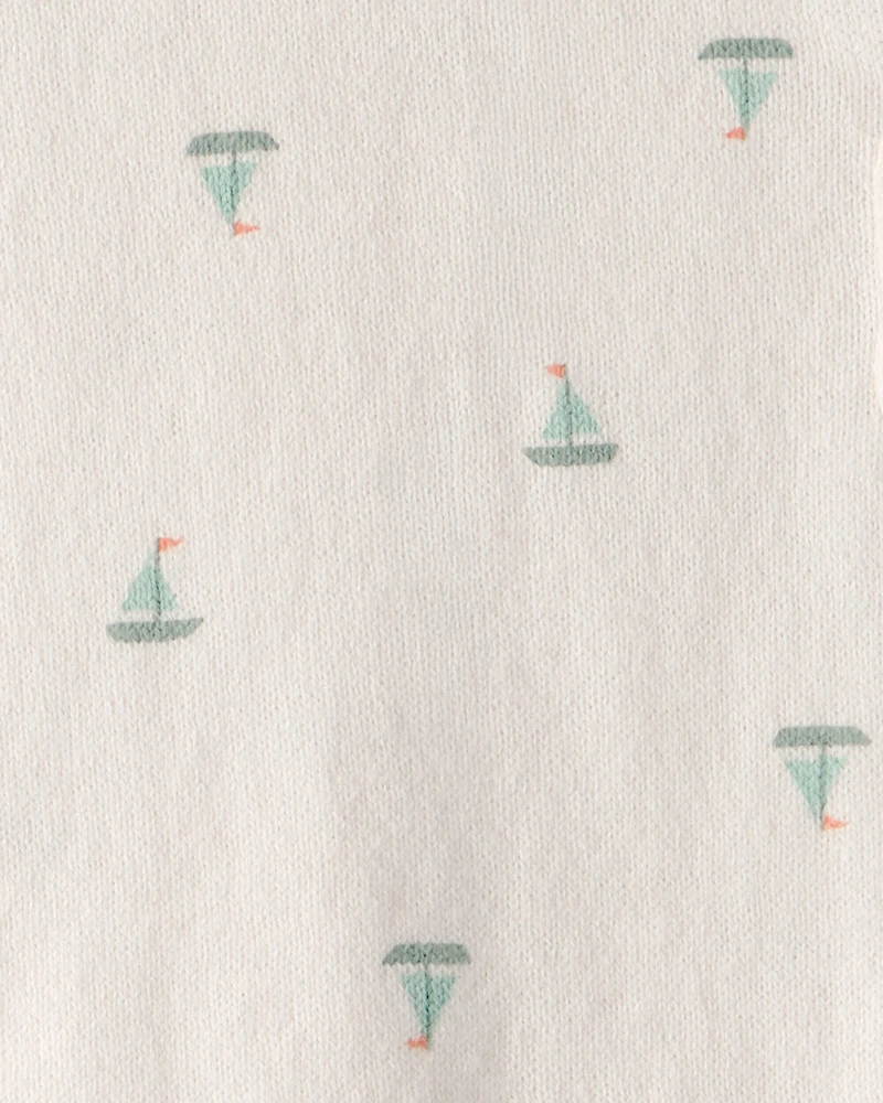 Baby 2-Piece Sailboat Sweater Top & Short Set - Ivory