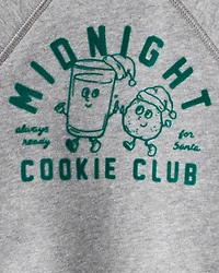 Baby Boy DayDream Fleece Midnight Cookie Club Long-Sleeve Pullover Sweatshirt - Grey