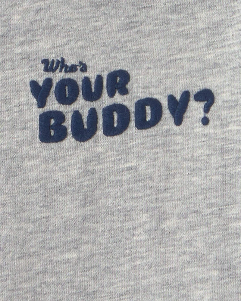 Toddler Boy Buddy Dog Long-Sleeve Graphic Tee – Grey