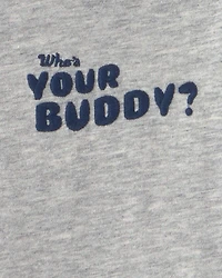 Toddler Boy Buddy Dog Long-Sleeve Graphic Tee – Grey
