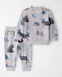 Baby Boy Midnight Forest Print Fleece Set Made with Organic Cotton