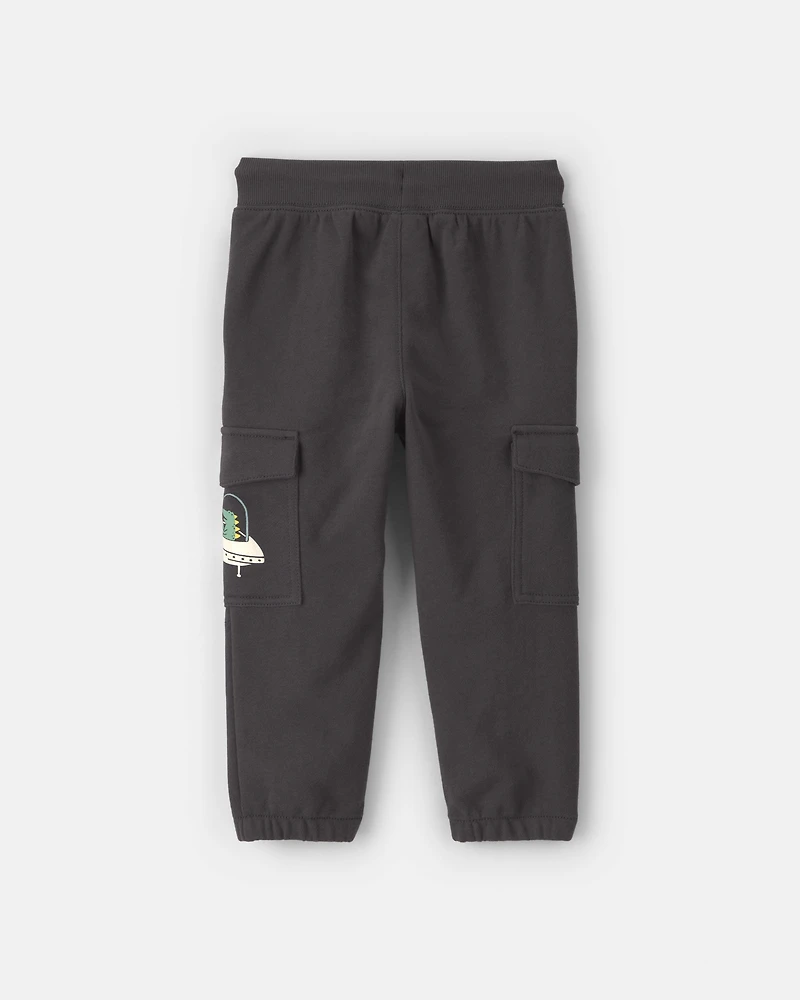Toddler Boy French Terry Cargo Joggers - Grey