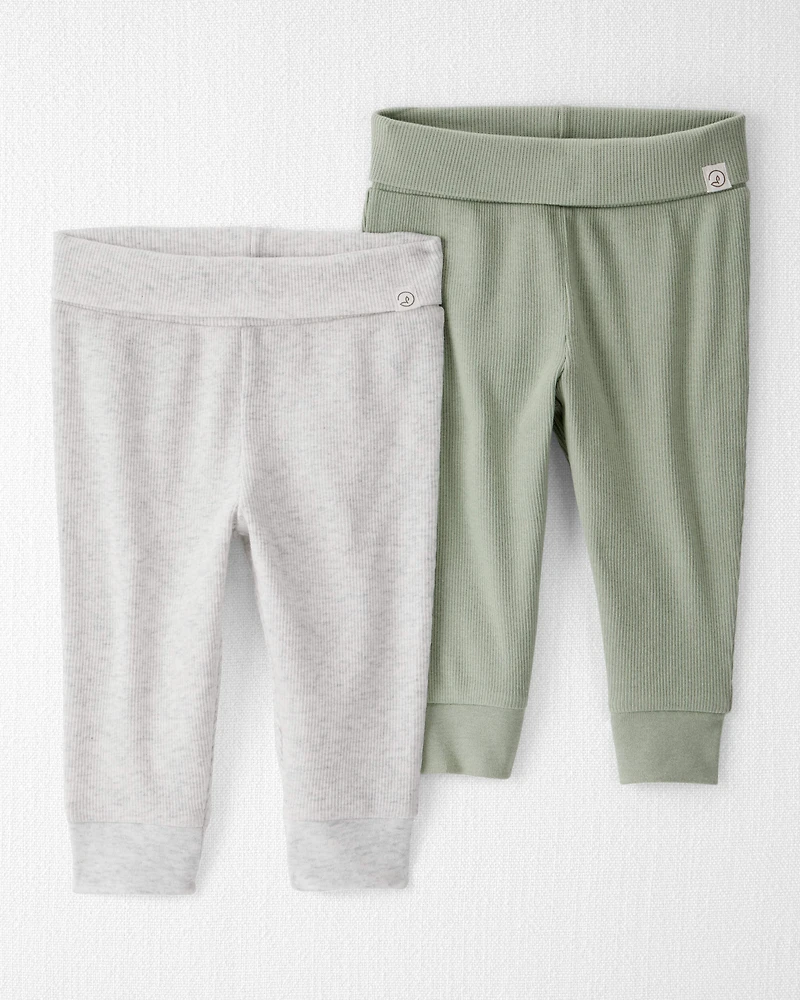 Baby Girl 2-Pack Organic Cotton Grow-With-Me Joggers