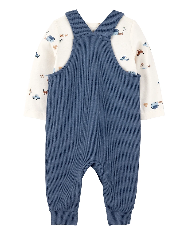 Baby 2-Piece Long-Sleeve Tee & Thermal Coverall Set
