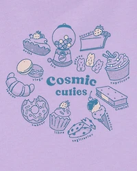 Girls Cosmic Cuties Short-Sleeve Graphic Tee - Purple