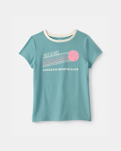 Girls 'Miami Sports Club' Graphic Tee - Blue