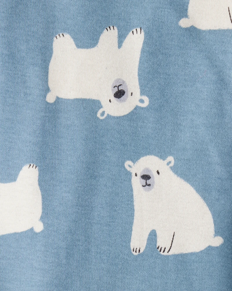 Baby Boy 4-Pack Polar Bear Animal Print Long-Sleeve Multipack Bodysuits - Blue