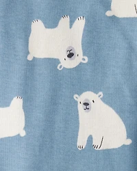 Baby Boy 4-Pack Polar Bear Animal Print Long-Sleeve Multipack Bodysuits - Blue