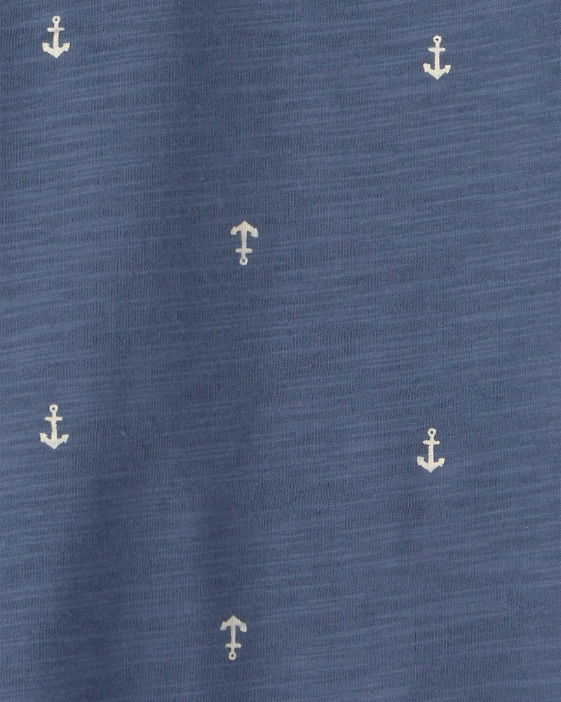 Boys Anchor Polo Shirt - Blue