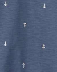 Boys Anchor Polo Shirt - Blue