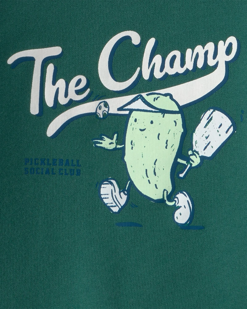 Baby Boy 3-Piece Pickleball Sweatshirt, Bodysuit & Short Set - Green