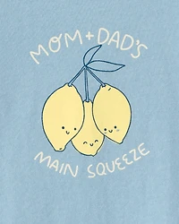 Baby 'Main Squeeze' Lemon Graphic Bodysuit - Blue