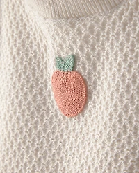 Baby Girl 2-Piece Peach Crochet Top & Short Set - Cream