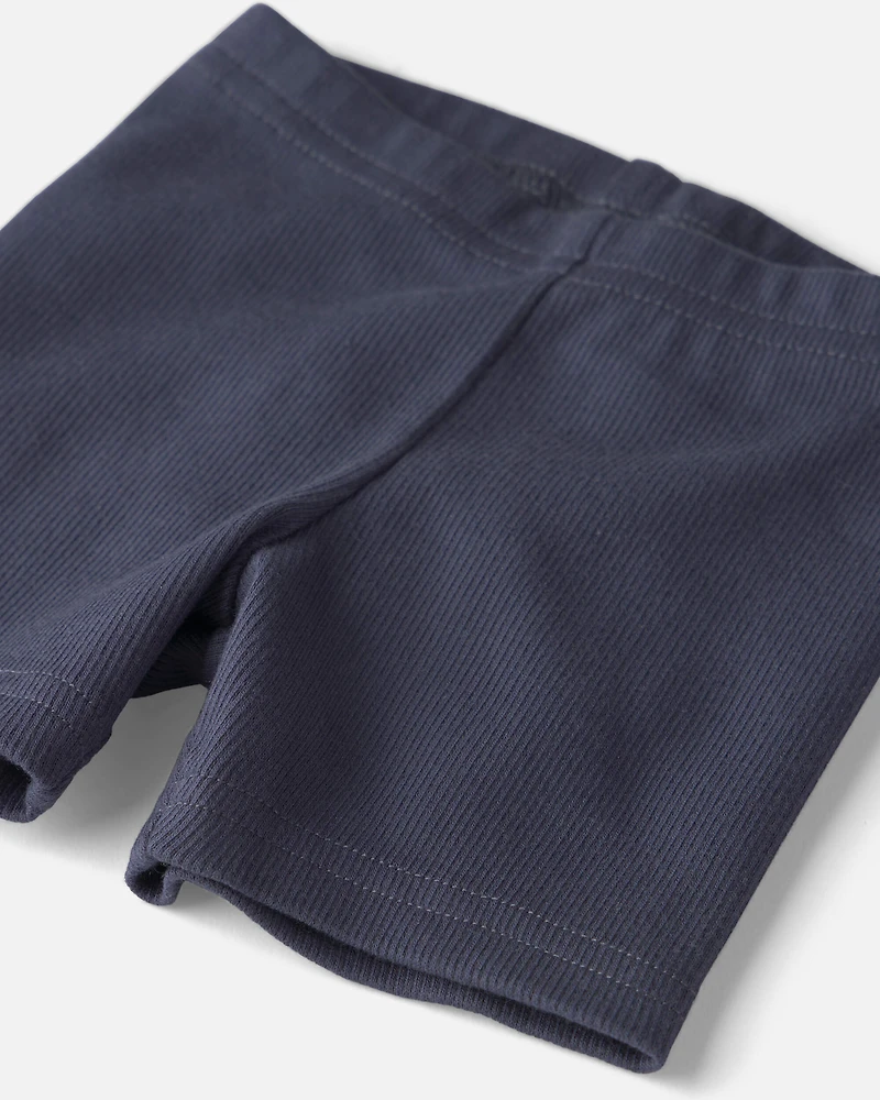 Baby Girl 2-Pack Organic Cotton Ribbed Pedal Shorts