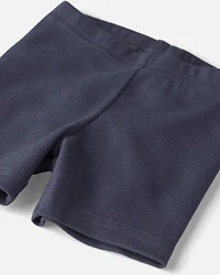 Baby Girl 2-Pack Organic Cotton Ribbed Pedal Shorts