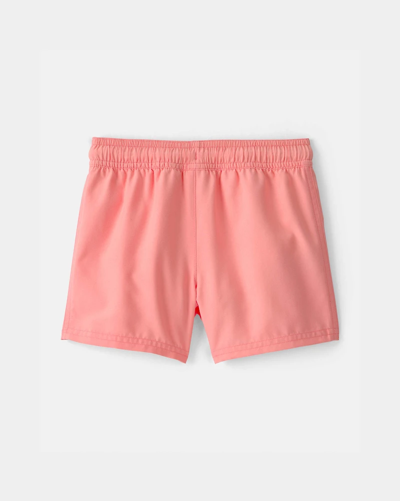 Toddler Boy 2-Piece Rashguard & Swim Trunk Set - Navy/Coral