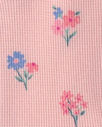 Toddler Girl 1-Piece Floral Thermal Snug Fit Pyjama - Pink