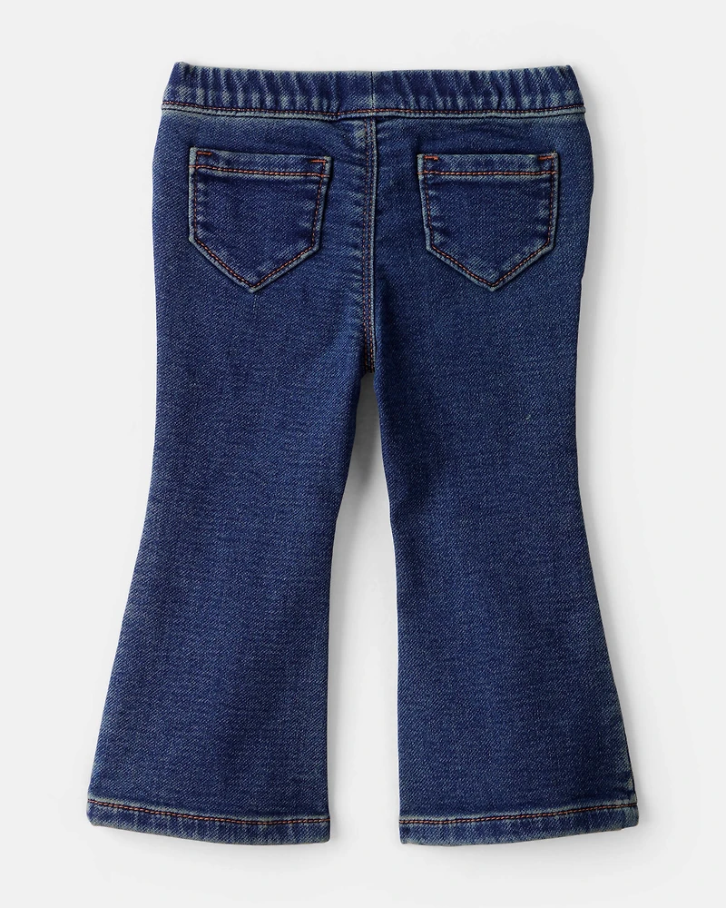 Baby Girl 2-Piece Floral Top and Denim Pants Set