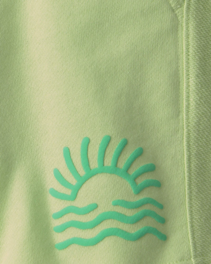 Boys Sunset French Terry Shorts - Green