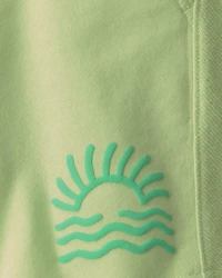 Boys Sunset French Terry Shorts - Green