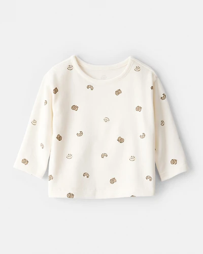 Baby Boy Pastry Print Long-Sleeve Tee - Cream