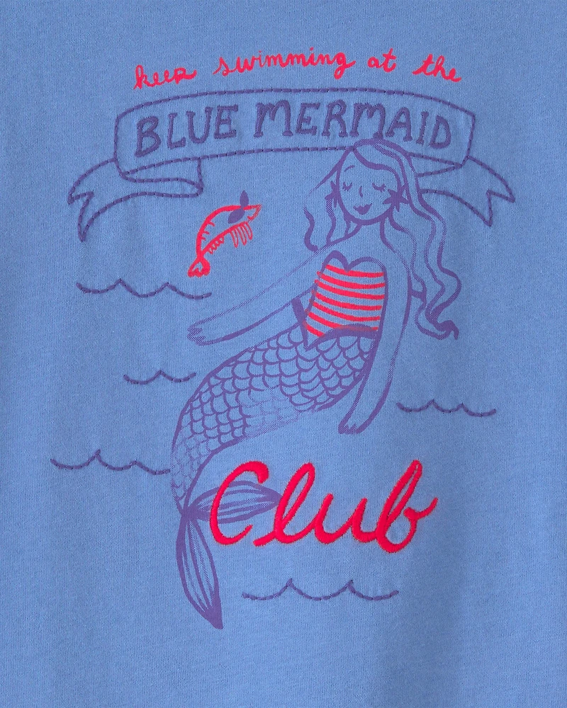 Toddler Girl Mermaid Top - Blue