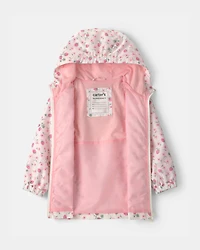 Toddler Girl Strawberry Floral Raincoat