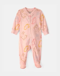 Baby Girl Easter 100% Cotton Sleeper - Pink