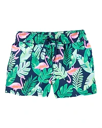 Baby Boy 2-Piece Tropical Flamingo Rashguard & Swim Trunk Set