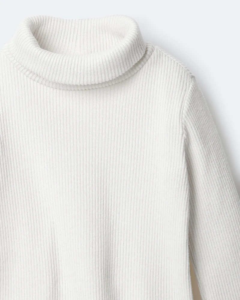 Toddler Girl Turtleneck Long-Sleeve Top - Cream