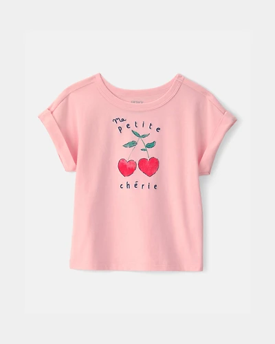 Toddler Girl Cherry Top - Pink