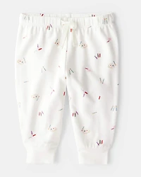 Baby Girl Paint Print PurelySoft Long-Sleeve Tee & Pant Set - White