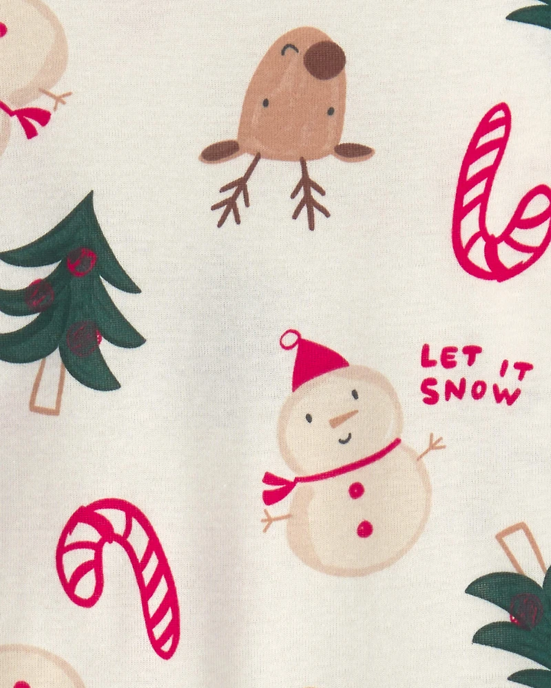 Baby 2-Piece Christmas Holiday Icon 100% Cotton Snug Fit Pyjama Set - Cream