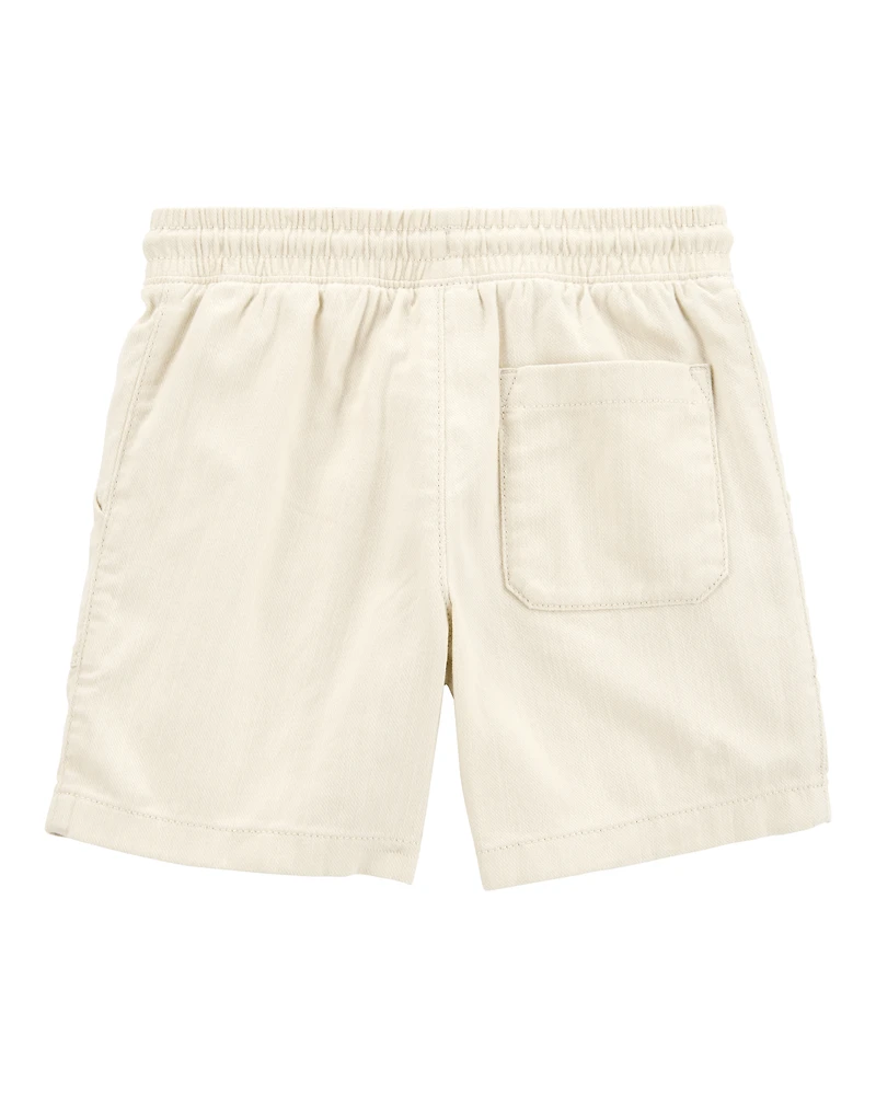Boys Pull-On Twill Shorts - Khaki