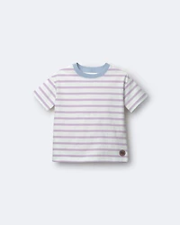 Toddler Relaxed Tee Stripes- Blue/Purple