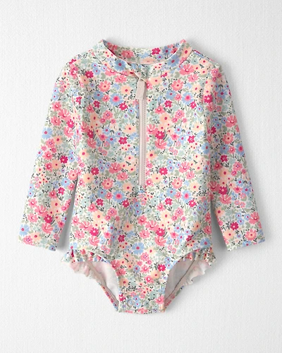 Baby Girl Recycled Ruffle Swimsuit Meadow Mix Print