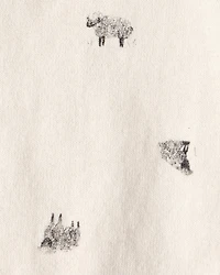 Baby Boy 2-Piece Sheep Print Cotton Long-Sleeve Tee & Pant Set - Ivory