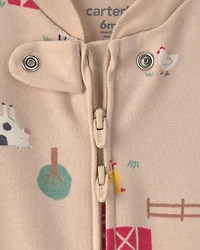 Baby Farm 100% Cotton 2-Way Zip Sleeper - Beige