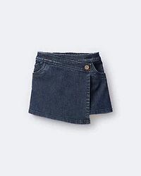 Toddler Girl Asymmetrical Denim Skirt - Blue