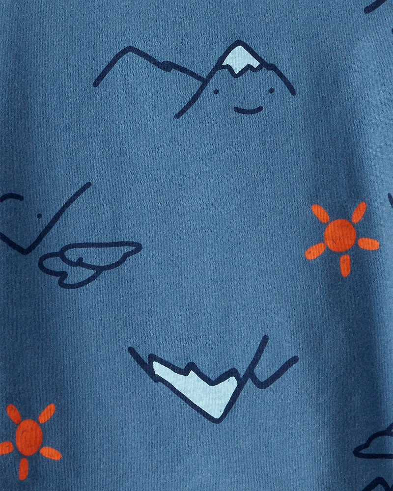 Baby Boy Mountain Long-Sleeve Graphic Tee - Blue