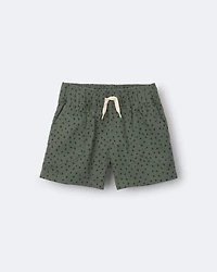 Toddler Standard Short with Pockets Dot Print- Olive